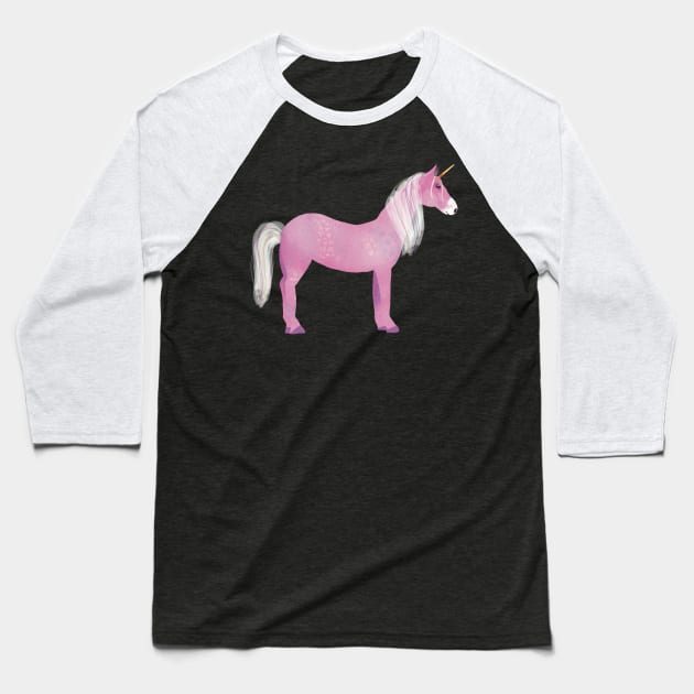 Pink Unicorn Baseball T-Shirt by The Painted Lace